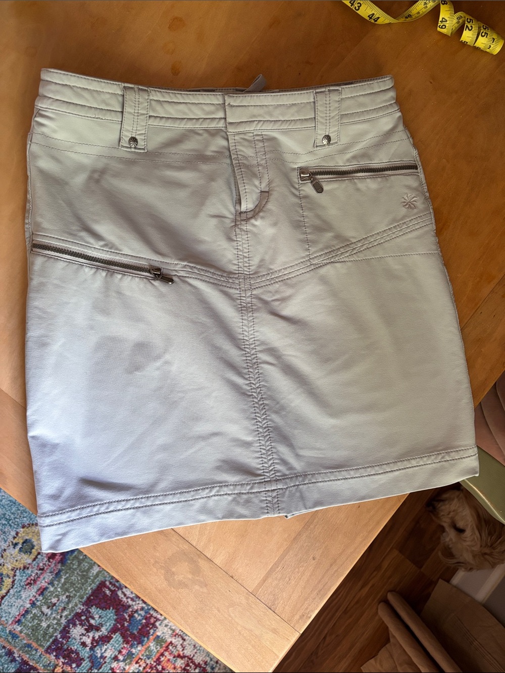 Athleta light gray mini skirt with zip pockets